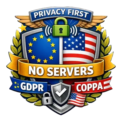 Privacy first — no tracking no ads COPPA compliant