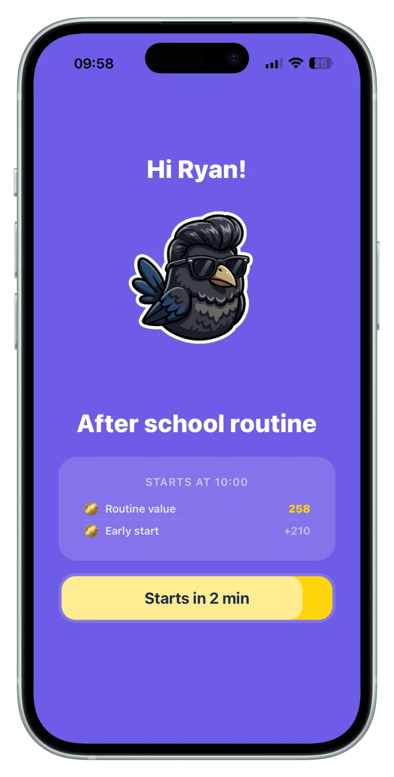 After school routine screen