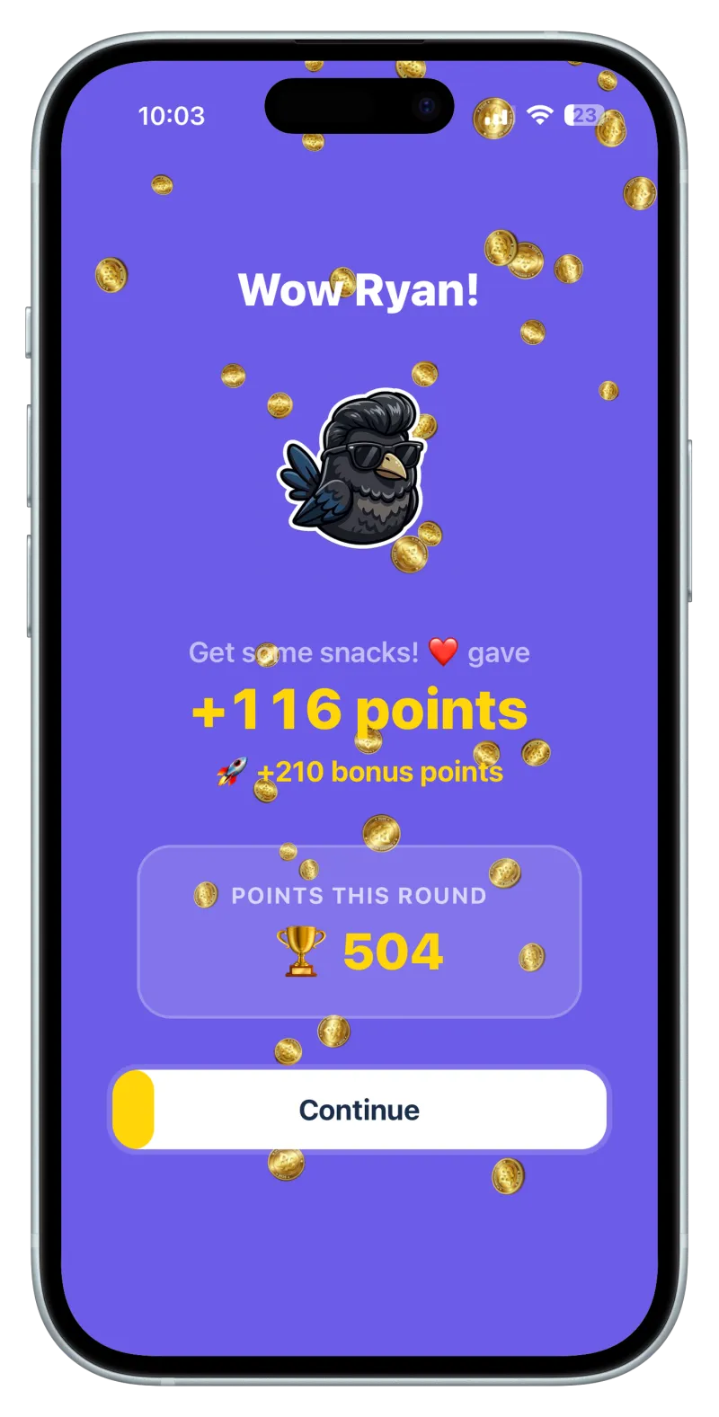 Celebration with coins