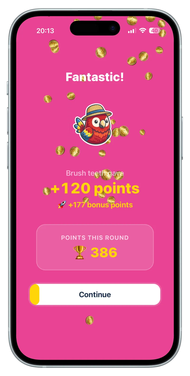 Instant rewards celebration