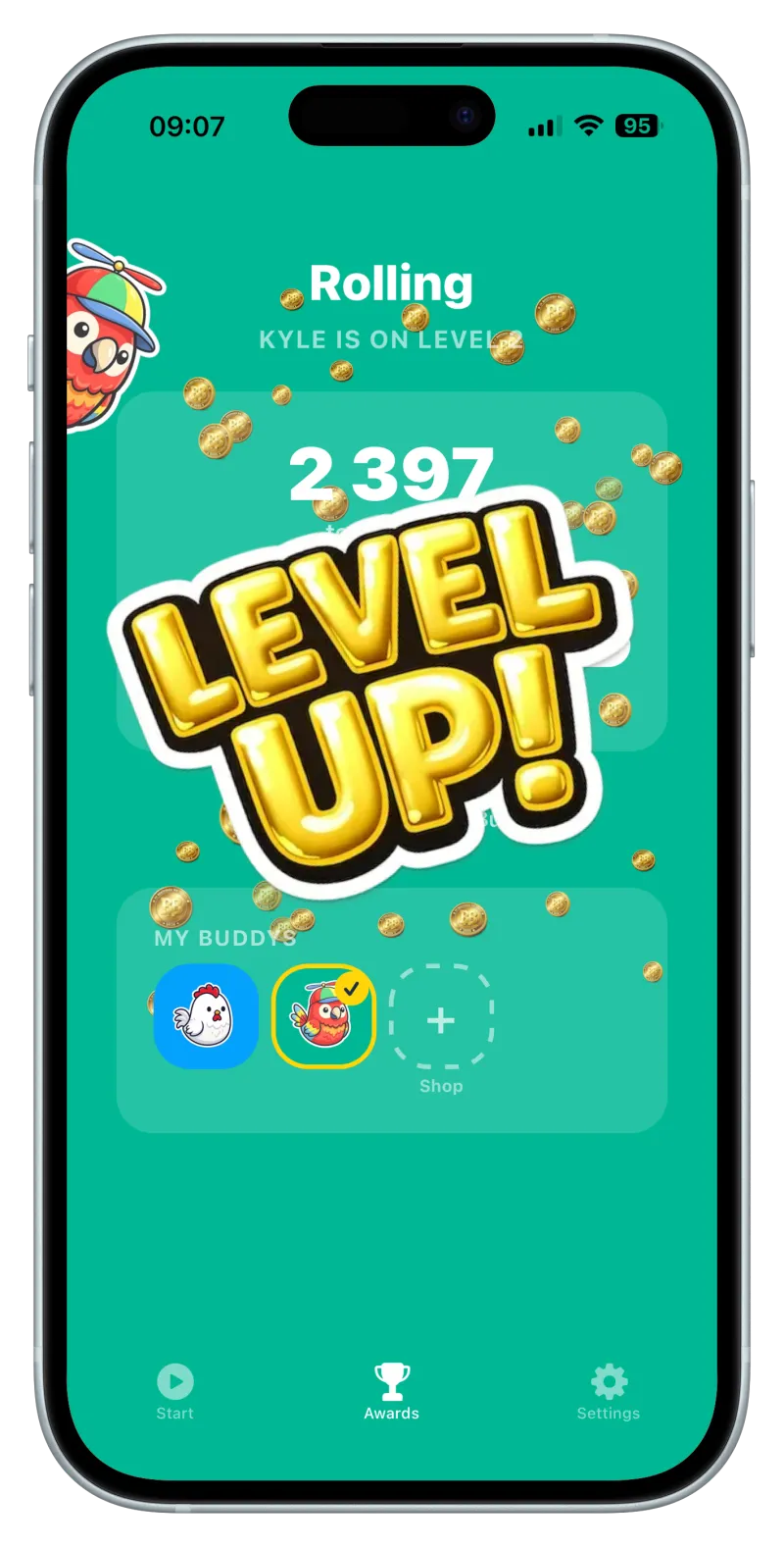 Level up celebration